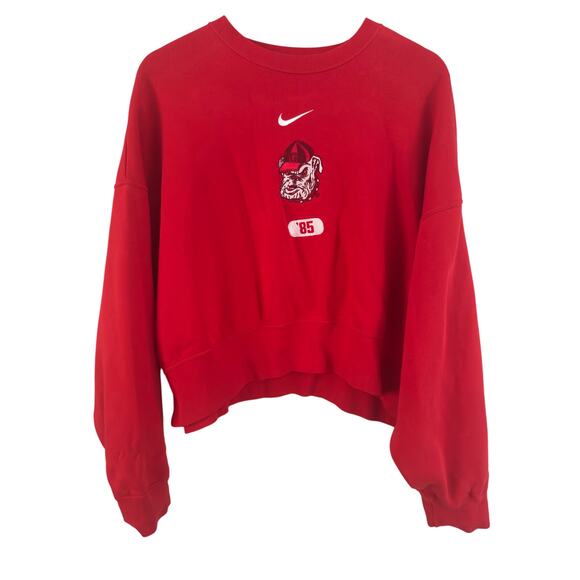 Women's Nike Red Georgia Bulldogs Vault Every Day Fleece Pullover Sweatshirt - Picture 1 of 7